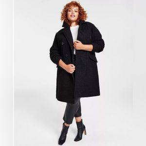 BCBGeneration Double-Breasted Bouclé Walker Coat